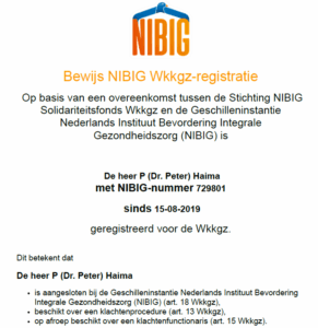WKKGZ registratie P Haima
